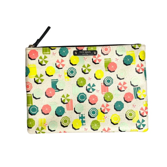 kate spade Handbags - Kate Spade Sand Hill Circle Gia Umbrella Large Canvas Bag Clutch NWOT